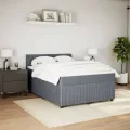 cadre de lit et matelas Gris foncé 160x200cm Velours
