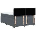 cadre de lit et matelas Gris foncé 160x200cm Velours