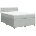 cadre de lit et matelas Gris clair 160x200cm Velours