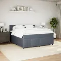 cadre de lit et matelas Gris foncé 180x200cm Velours