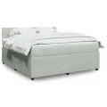 cadre de lit et matelas Gris clair 180x200cm Velours