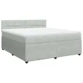 cadre de lit et matelas Gris clair 180x200cm Velours
