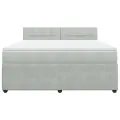 cadre de lit et matelas Gris clair 180x200cm Velours
