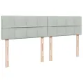 cadre de lit et matelas Gris clair 180x200cm Velours