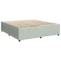 cadre de lit et matelas Gris clair 180x200cm Velours