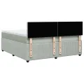 cadre de lit et matelas Gris clair 180x200cm Velours