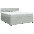 cadre de lit et matelas Gris clair 180x200cm Velours