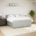 cadre de lit et matelas Gris clair 180x200cm Velours