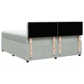 cadre de lit et matelas Gris clair 180x200cm Velours