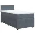 cadre de lit et matelas Gris foncé 90x200 cm Velours