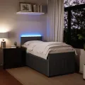 cadre de lit et matelas Gris foncé 90x200 cm Velours