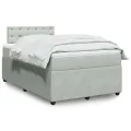 cadre de lit et matelas gris clair 120x190cm velours