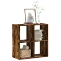 Bibliothèque chêne fumé 68,5x32x68,5 cm bois d'ingénierie