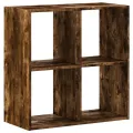 Bibliothèque chêne fumé 68,5x32x68,5 cm bois d'ingénierie