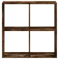 Bibliothèque chêne fumé 68,5x32x68,5 cm bois d'ingénierie