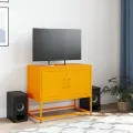 Meuble TV jaune moutarde 68,5x39x60,5 cm acier