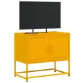 Meuble TV jaune moutarde 68,5x39x60,5 cm acier
