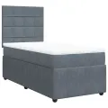 cadre de lit avec matelas Gris foncé 100x200 cm
