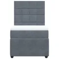 cadre de lit avec matelas Gris foncé 100x200 cm