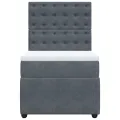cadre de lit avec matelas Gris foncé 100x200 cm