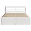 Cadre de lit avec tête de lit blanc 160x200 cm bois pin massif