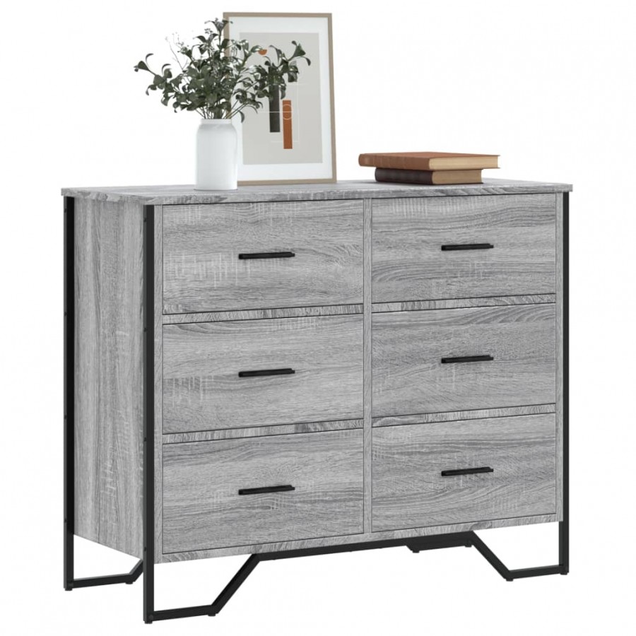 Commode sonoma gris 91x35,5x74,5 cm bois d'ingénierie