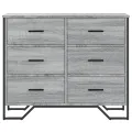Commode sonoma gris 91x35,5x74,5 cm bois d'ingénierie