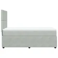 cadre de lit et matelas Gris clair 100x200cm Velours