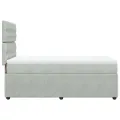 cadre de lit et matelas Gris clair 100x200cm Velours