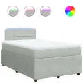 cadre de lit et matelas gris clair 120x190cm velours