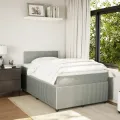 cadre de lit et matelas gris clair 120x190cm velours