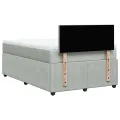 cadre de lit et matelas gris clair 120x190cm velours