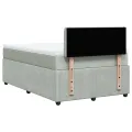 cadre de lit et matelas gris clair 120x190cm velours