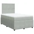 cadre de lit et matelas gris clair 120x190cm velours