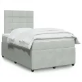 cadre de lit et matelas gris clair 120x190cm velours