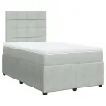 cadre de lit et matelas gris clair 120x190cm velours