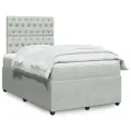 cadre de lit et matelas gris clair 120x190cm velours