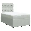 cadre de lit et matelas gris clair 120x190cm velours
