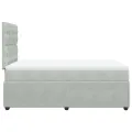 cadre de lit et matelas gris clair 120x190cm velours
