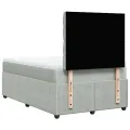 cadre de lit et matelas gris clair 120x190cm velours