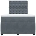cadre de lit et matelas gris foncé 120x190cm velours