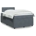 cadre de lit et matelas gris foncé 120x190cm velours