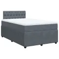 cadre de lit et matelas gris foncé 120x190cm velours