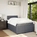 cadre de lit et matelas gris foncé 120x190cm velours