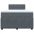 cadre de lit et matelas gris foncé 120x190cm velours