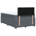 cadre de lit et matelas gris foncé 120x190cm velours