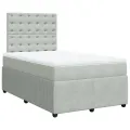cadre de lit et matelas Gris clair 120x200cm Velours