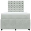 cadre de lit et matelas Gris clair 120x200cm Velours