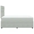 cadre de lit et matelas Gris clair 120x200cm Velours
