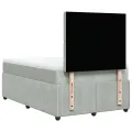 cadre de lit et matelas Gris clair 120x200cm Velours